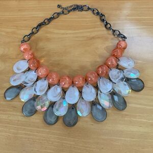 Multicolor Crystal Necklace w Lobster Clasp Closure